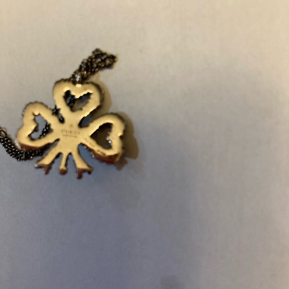 Gucci Sterling Silver Pendant Necklace New authentic clover - Picture 8 of 11